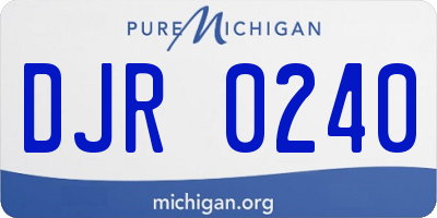 MI license plate DJR0240