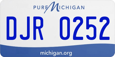 MI license plate DJR0252