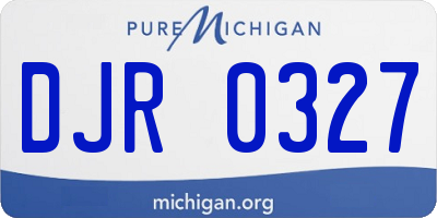 MI license plate DJR0327