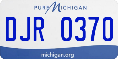 MI license plate DJR0370