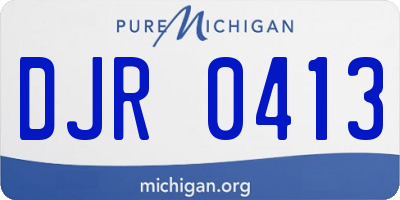MI license plate DJR0413