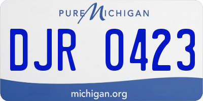 MI license plate DJR0423