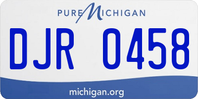 MI license plate DJR0458