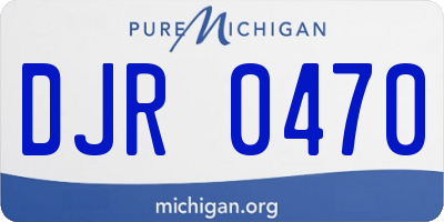 MI license plate DJR0470