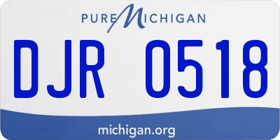 MI license plate DJR0518
