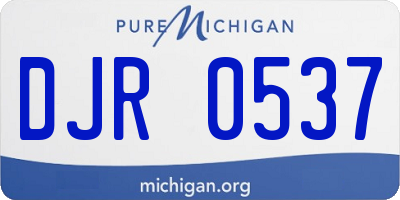 MI license plate DJR0537