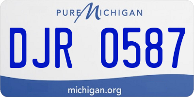 MI license plate DJR0587