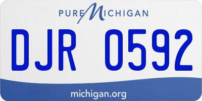 MI license plate DJR0592