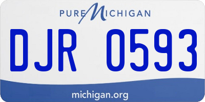 MI license plate DJR0593