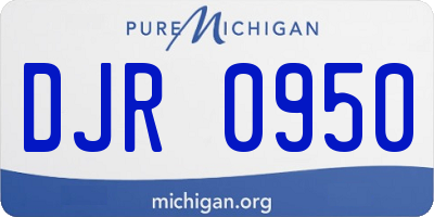 MI license plate DJR0950