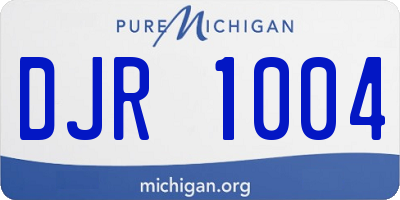 MI license plate DJR1004