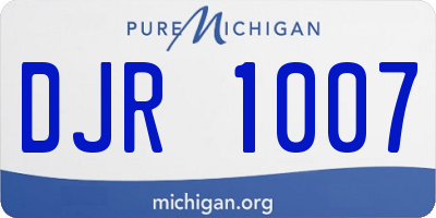 MI license plate DJR1007