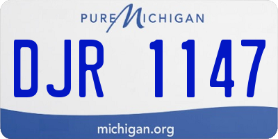 MI license plate DJR1147