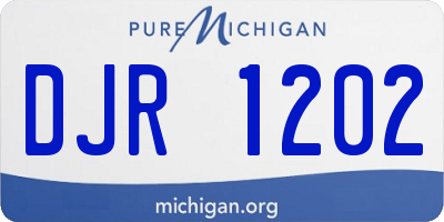 MI license plate DJR1202