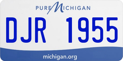 MI license plate DJR1955