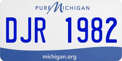MI license plate DJR1982