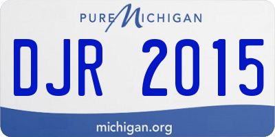 MI license plate DJR2015
