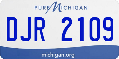 MI license plate DJR2109