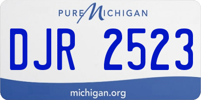 MI license plate DJR2523