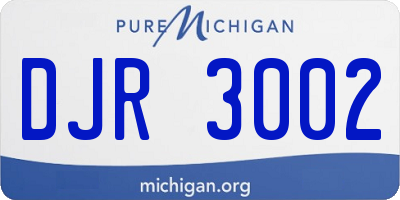 MI license plate DJR3002