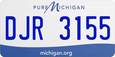 MI license plate DJR3155
