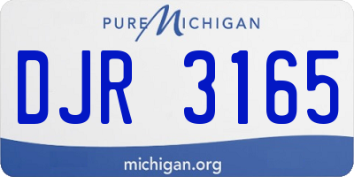 MI license plate DJR3165