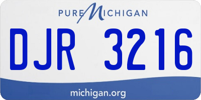 MI license plate DJR3216