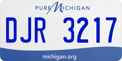 MI license plate DJR3217