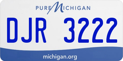 MI license plate DJR3222