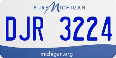 MI license plate DJR3224