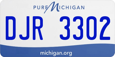 MI license plate DJR3302