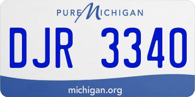 MI license plate DJR3340