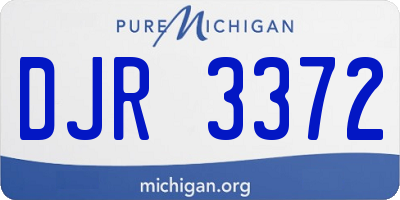 MI license plate DJR3372