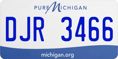 MI license plate DJR3466