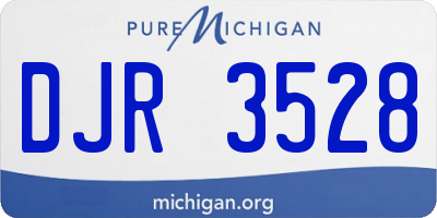 MI license plate DJR3528
