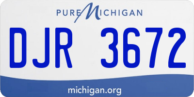 MI license plate DJR3672