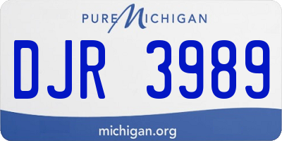 MI license plate DJR3989