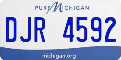 MI license plate DJR4592