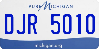MI license plate DJR5010