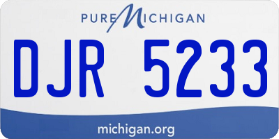 MI license plate DJR5233