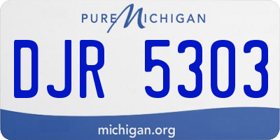 MI license plate DJR5303