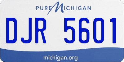 MI license plate DJR5601