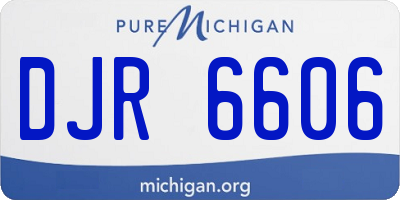 MI license plate DJR6606