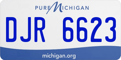 MI license plate DJR6623