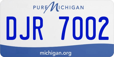 MI license plate DJR7002