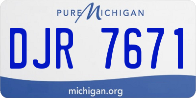 MI license plate DJR7671
