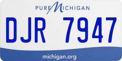 MI license plate DJR7947