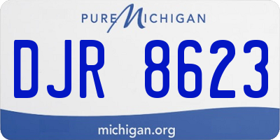 MI license plate DJR8623