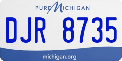 MI license plate DJR8735