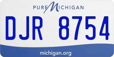 MI license plate DJR8754